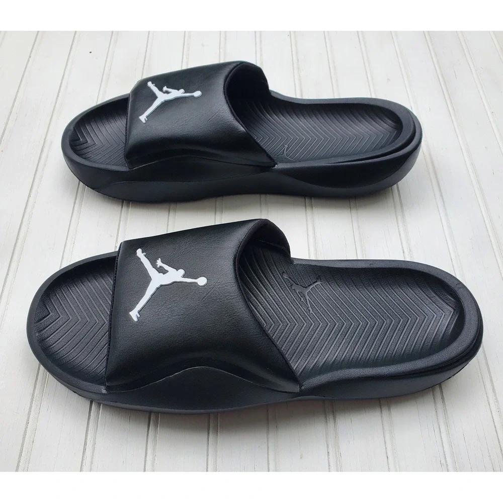 Jordan Post Slide Mens Black White Foam Sandals HF3263-001 Size 14